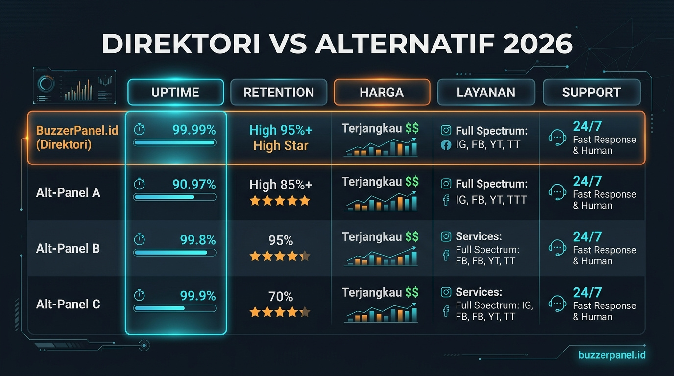 Compare Direktori Lengkap Smm Panel Indonesia alternatif 2026