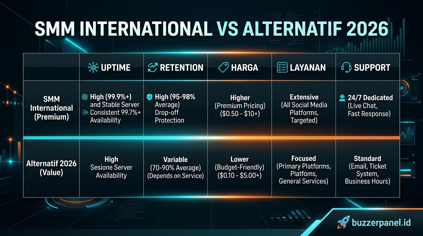 Compare Smm Panel International alternatif 2026