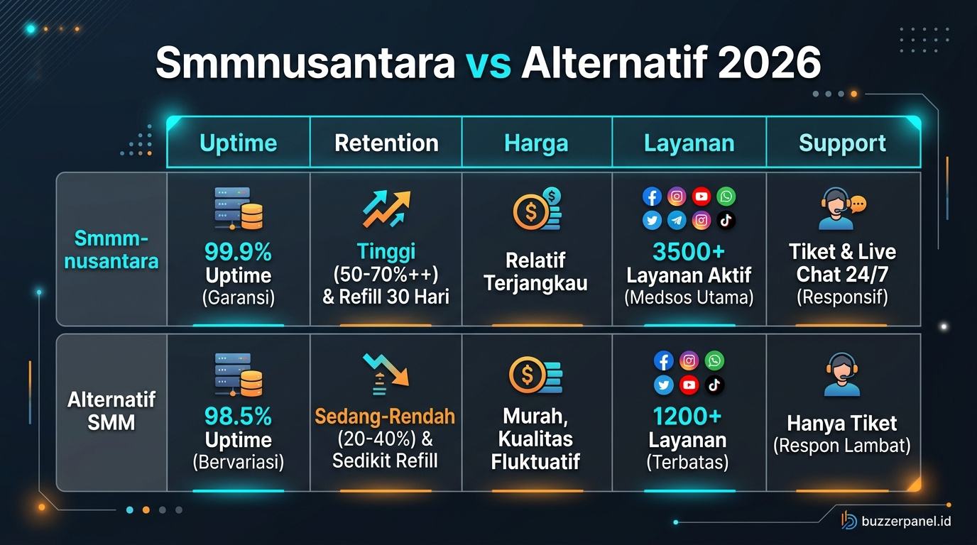 Compare Smmnusantara Id alternatif 2026
