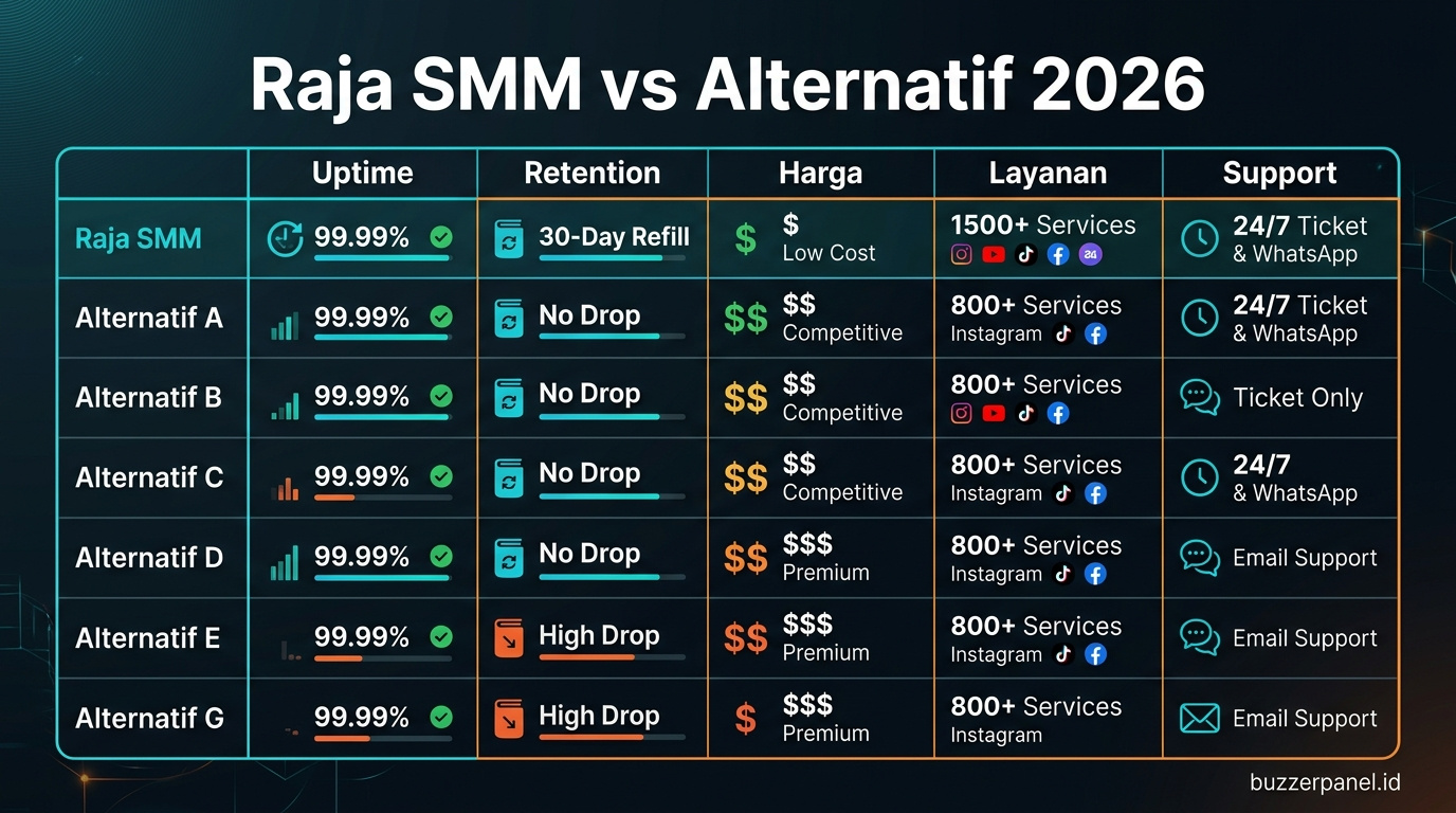 Compare Raja Smm 2026 Compare Raja Smm alternatif 2026