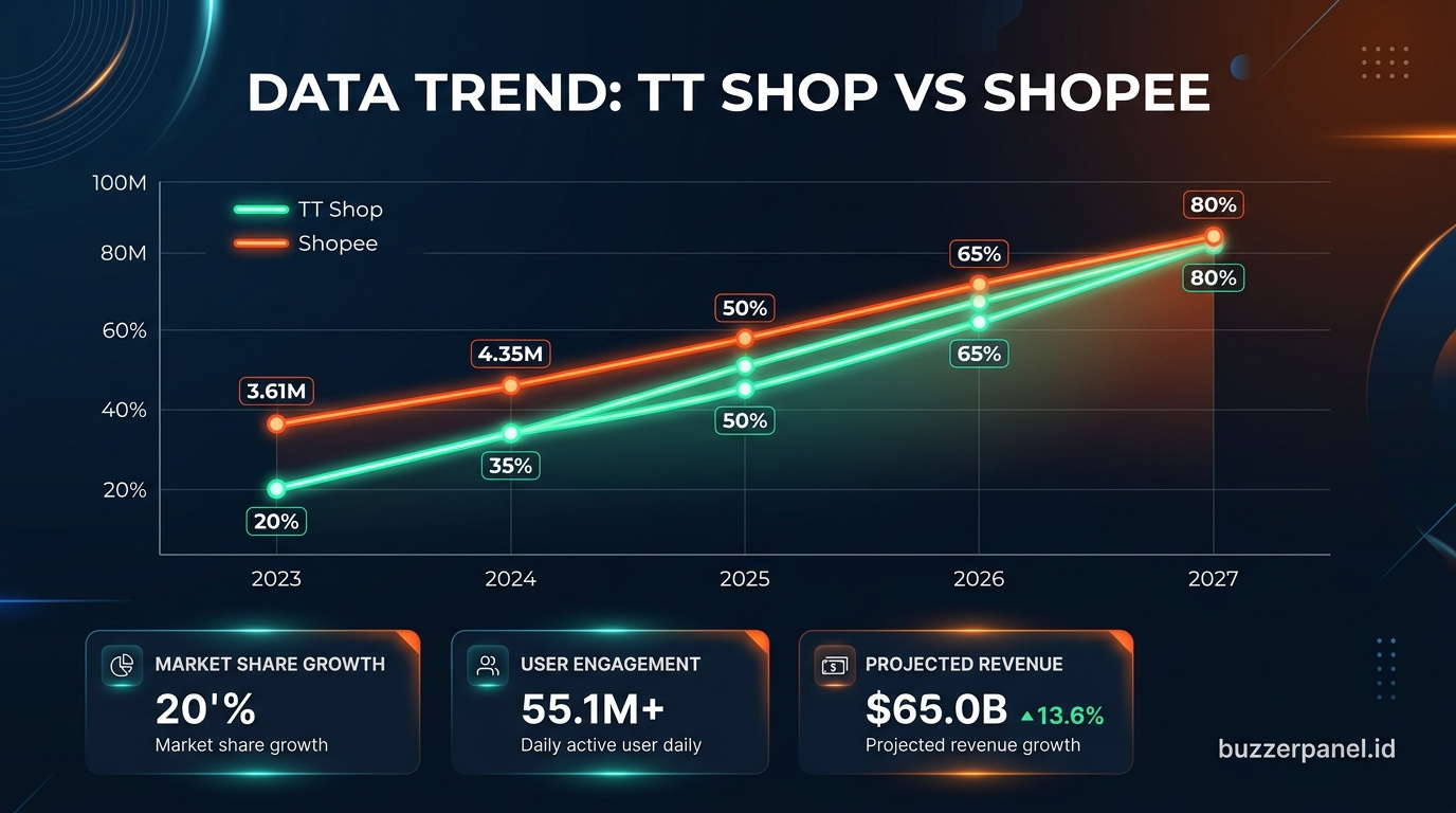 Analisis Tren Tiktok Shop Vs Shopee Impact Smm 2026 Infografik analisis Tren Tiktok Shop Vs Shopee Impact Smm 2026