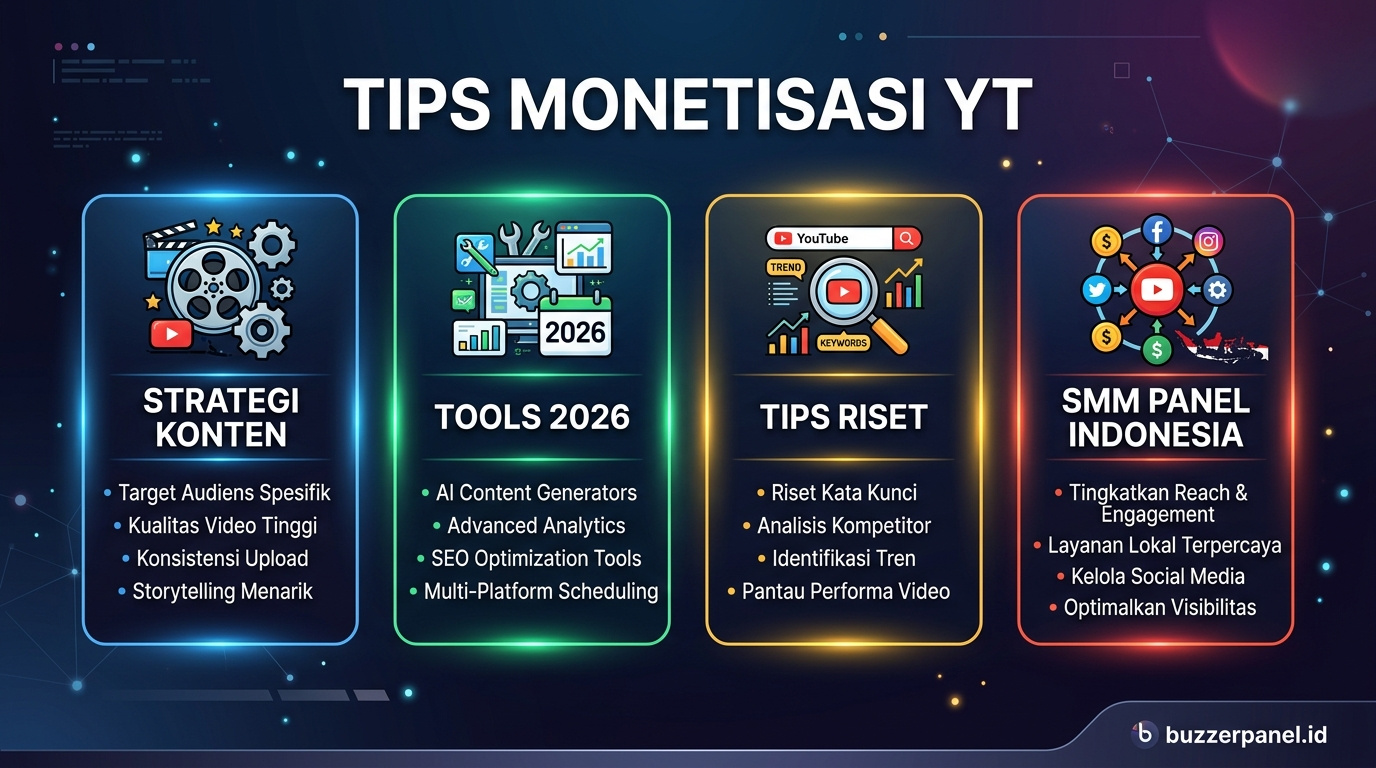 Analisis cara monetisasi youtube cepat lolos ypp 2026 Infografik analisis cara monetisasi youtube cepat lolos ypp 2026