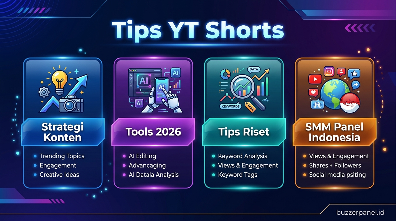 Infografik analisis youtube shorts strategi viral 2026