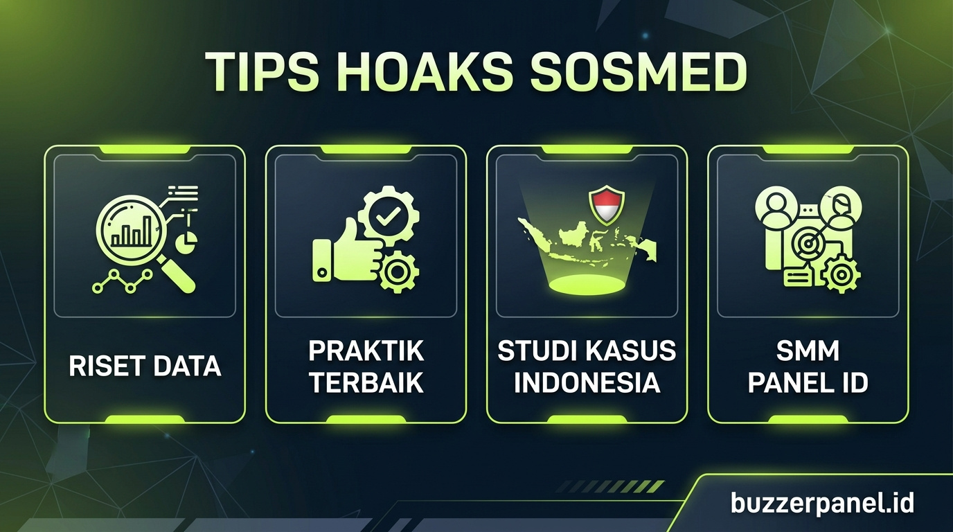 Infografik analisis cara bedakan berita hoaks sosmed 2026