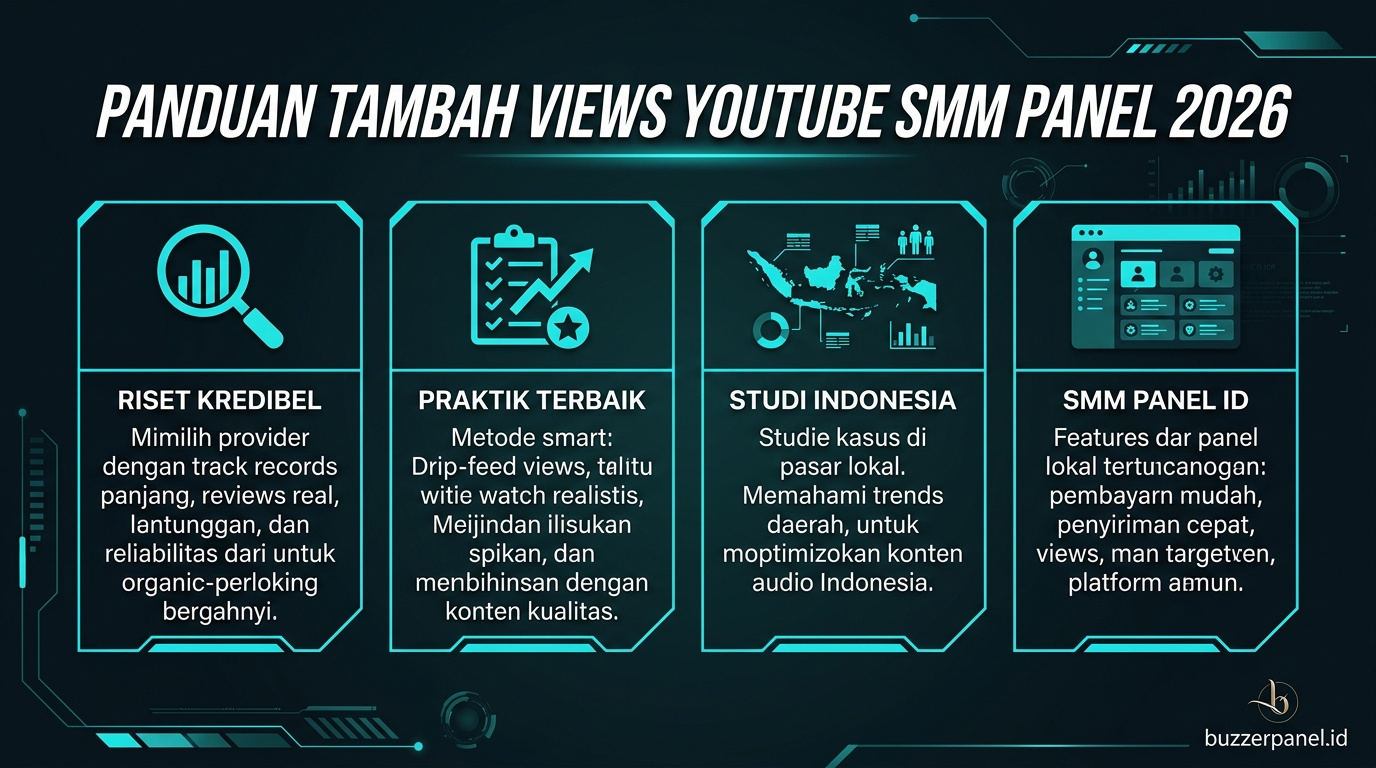 Infografik analisis tambah views youtube smm panel 2026
