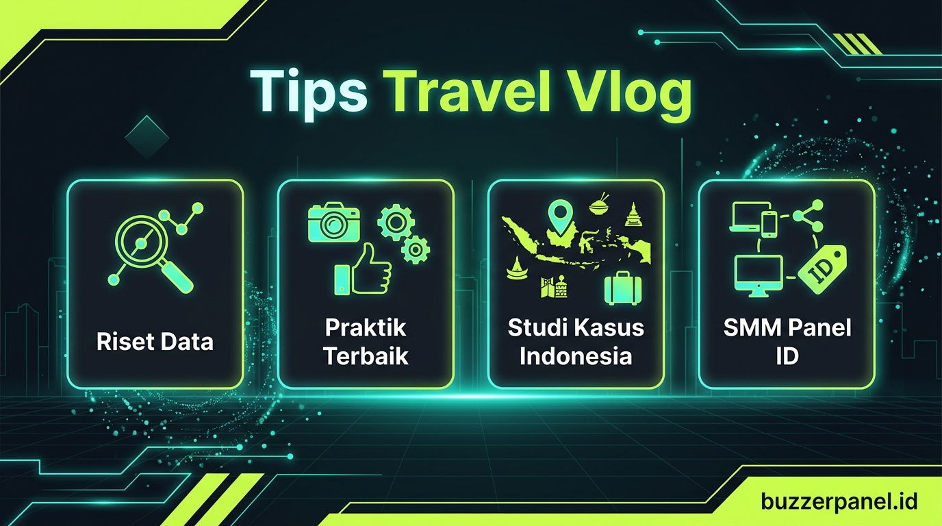 Infografik analisis cara bikin konten travel vlog viral 2026