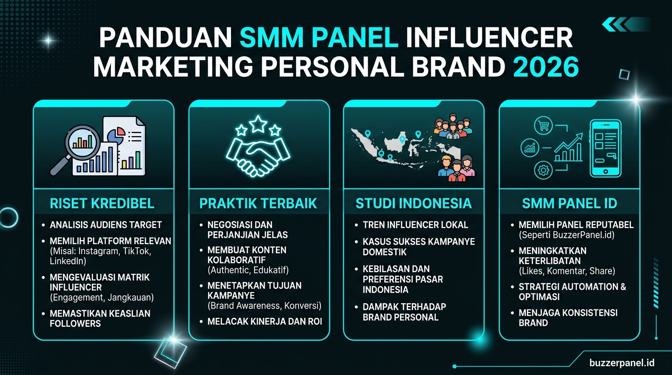 Infografik analisis smm panel influencer marketing personal brand 2026