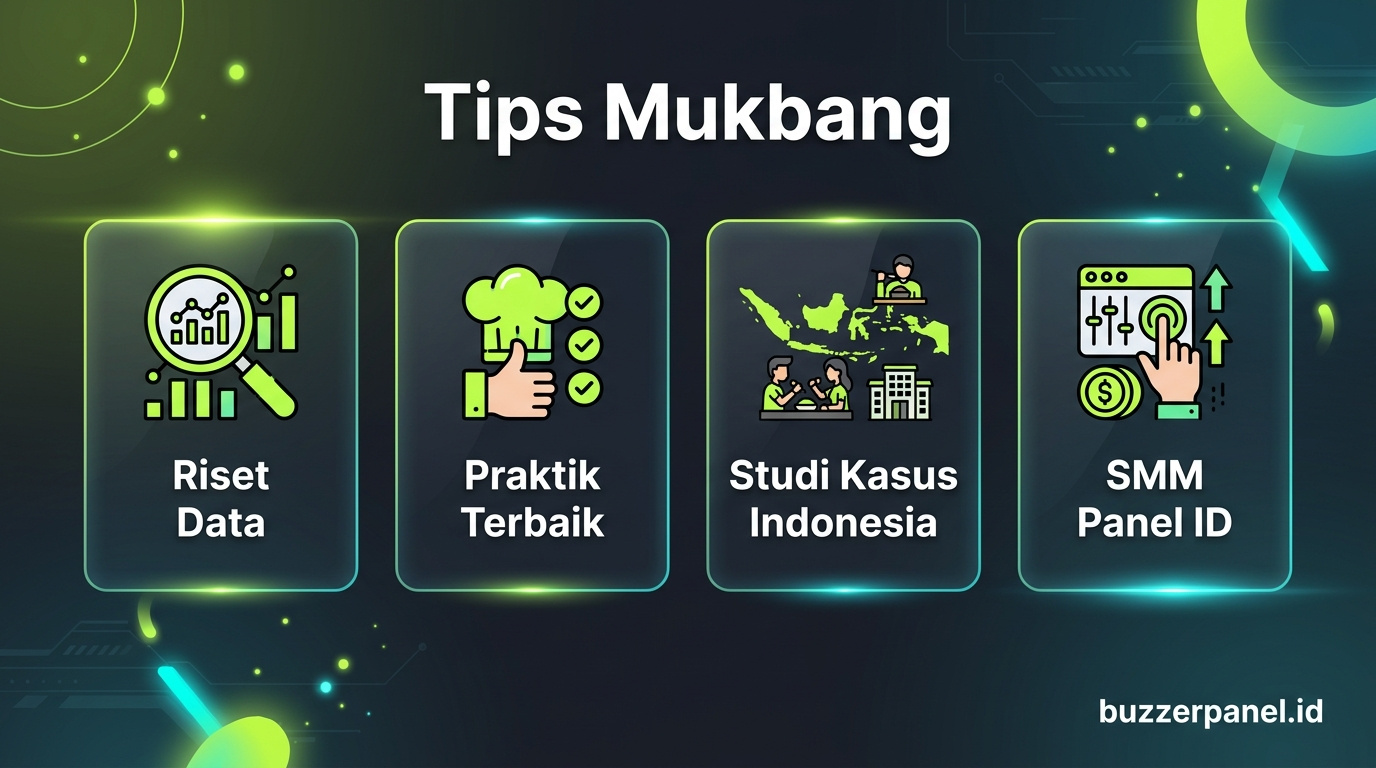 Infografik analisis cara bikin konten mukbang viral 2026