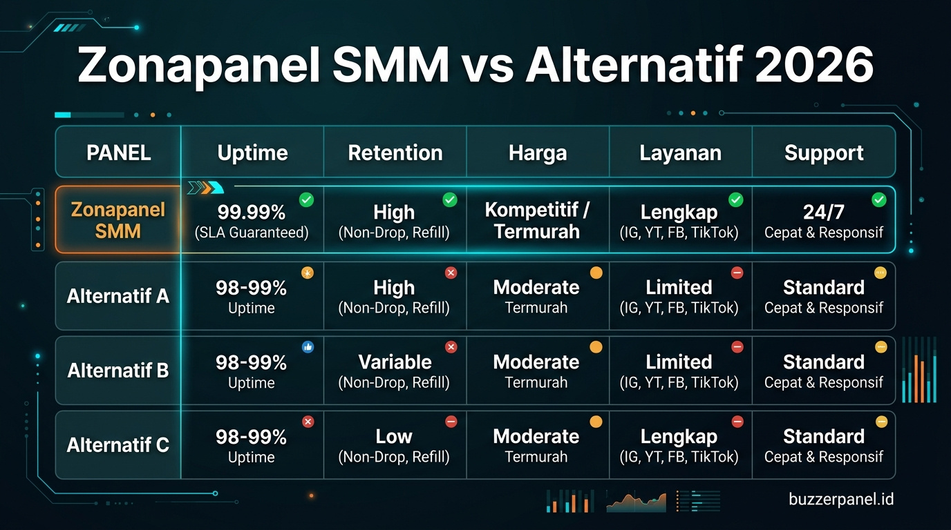 Compare Zonapanel Smm Panel alternatif 2026