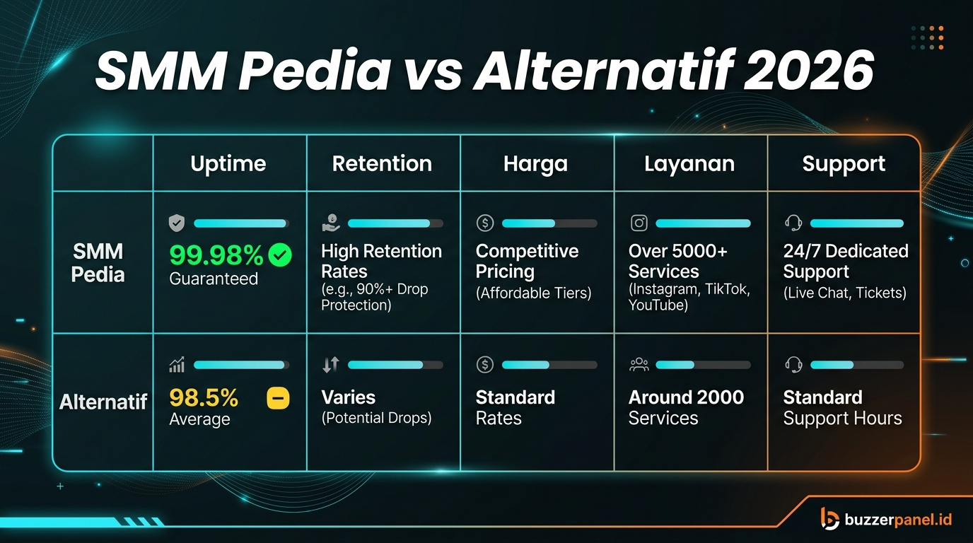Compare Smm Pedia alternatif 2026