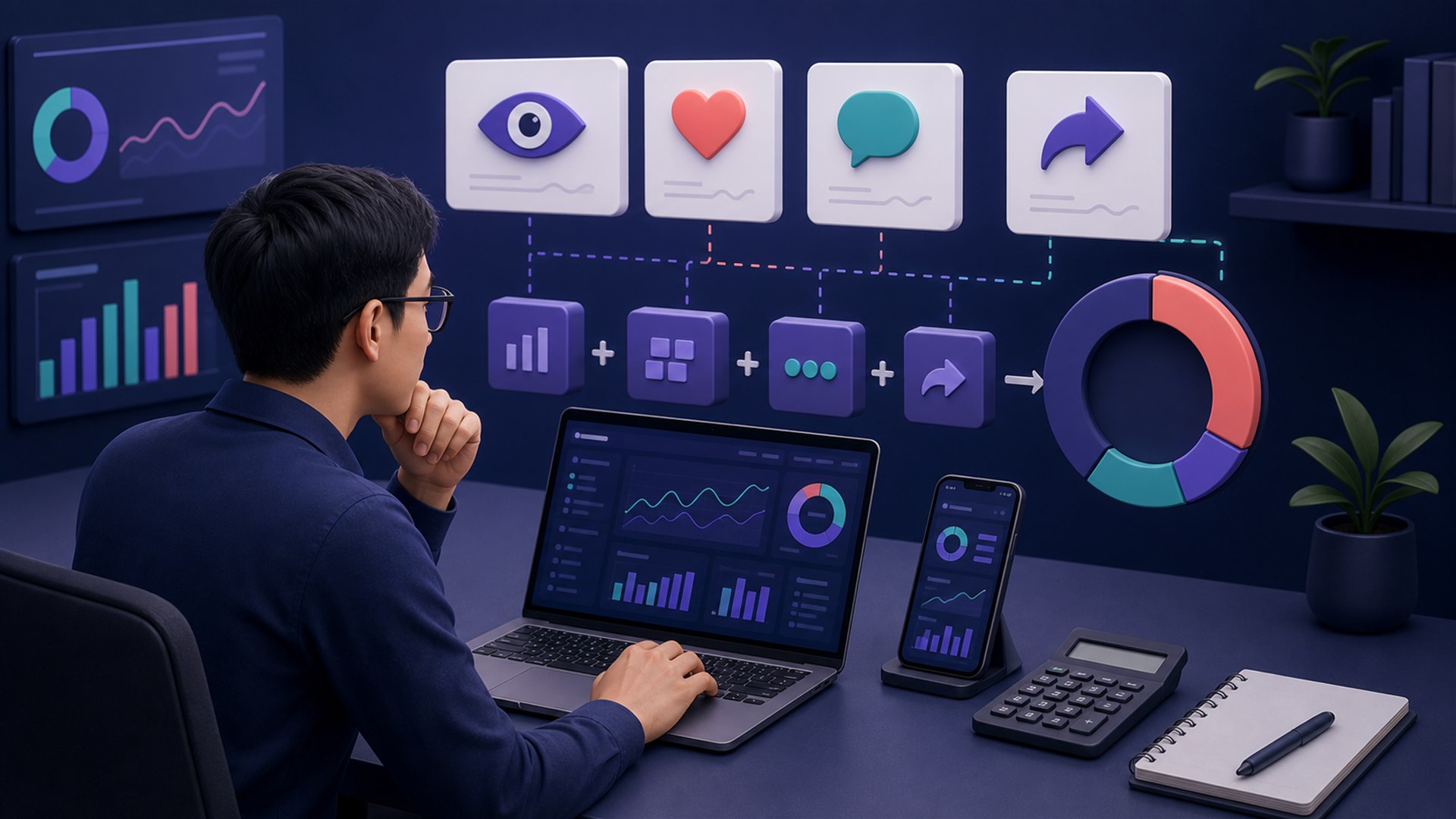 Dasbor analitik untuk cara cek engagement rate dari data TikTok Studio