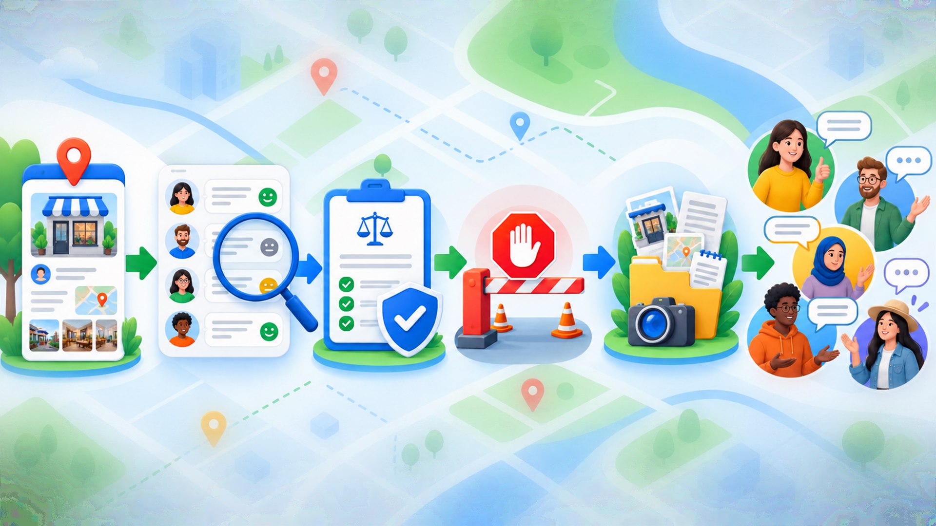 Alur Audit Ulasan Hilang yang Bertanggung Jawab Flowchart review Google Maps dari SMM panel hilang menuju audit kebijakan bukti dan perbaikan autentik