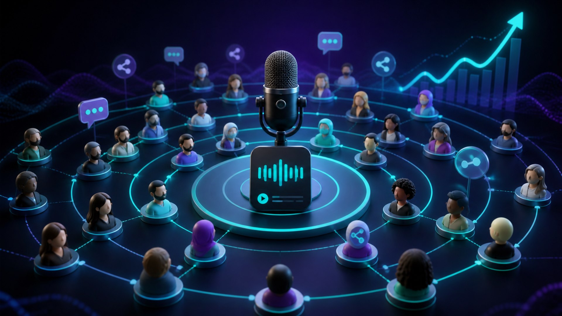 Ilustrasi cara agar podcast banyak pendengar tanpa iklan melalui pertumbuhan organik