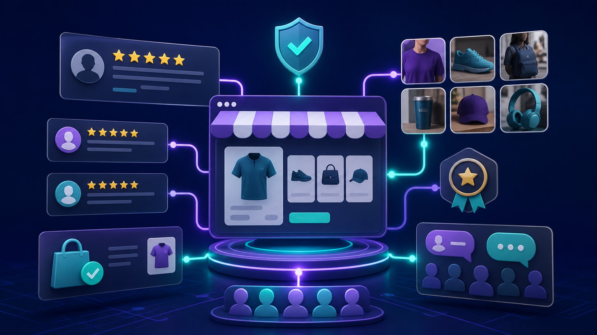 Ilustrasi cara membangun social proof untuk bisnis online dengan ulasan dan bukti transaksi