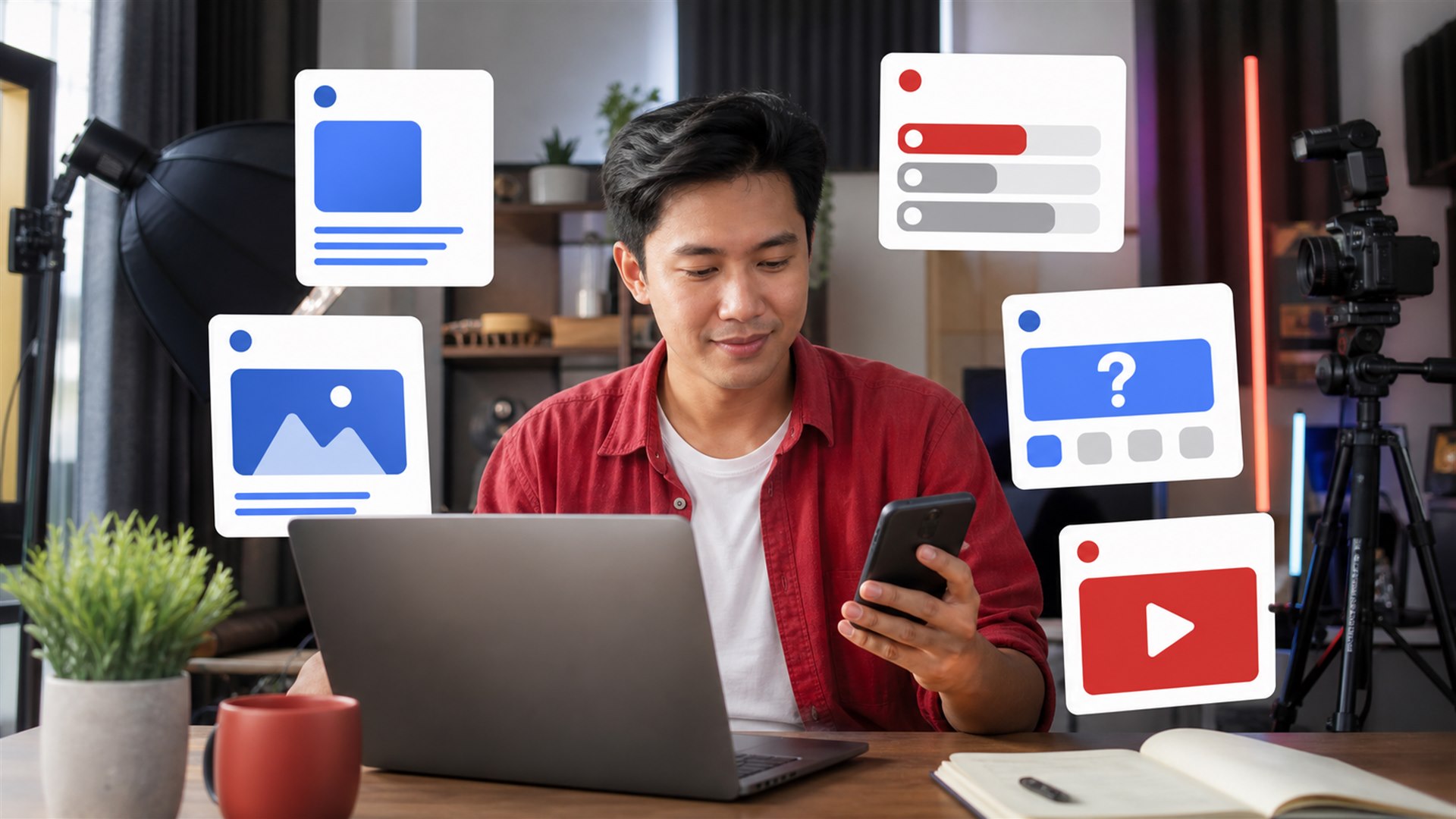 Cara membuat postingan komunitas di YouTube dari menu Create
