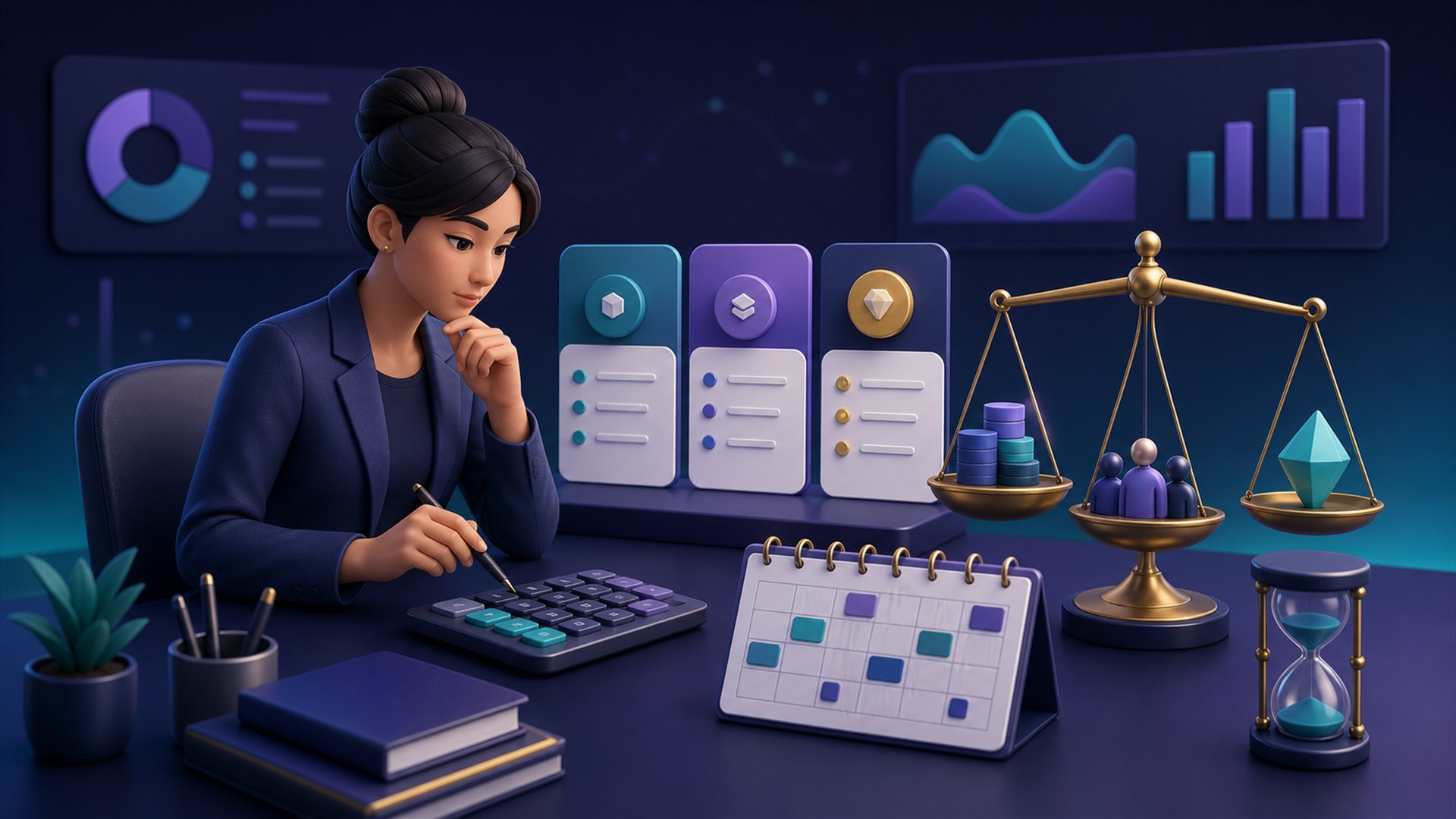 Ilustrasi cara menentukan harga jasa social media management berdasarkan biaya, waktu, dan nilai