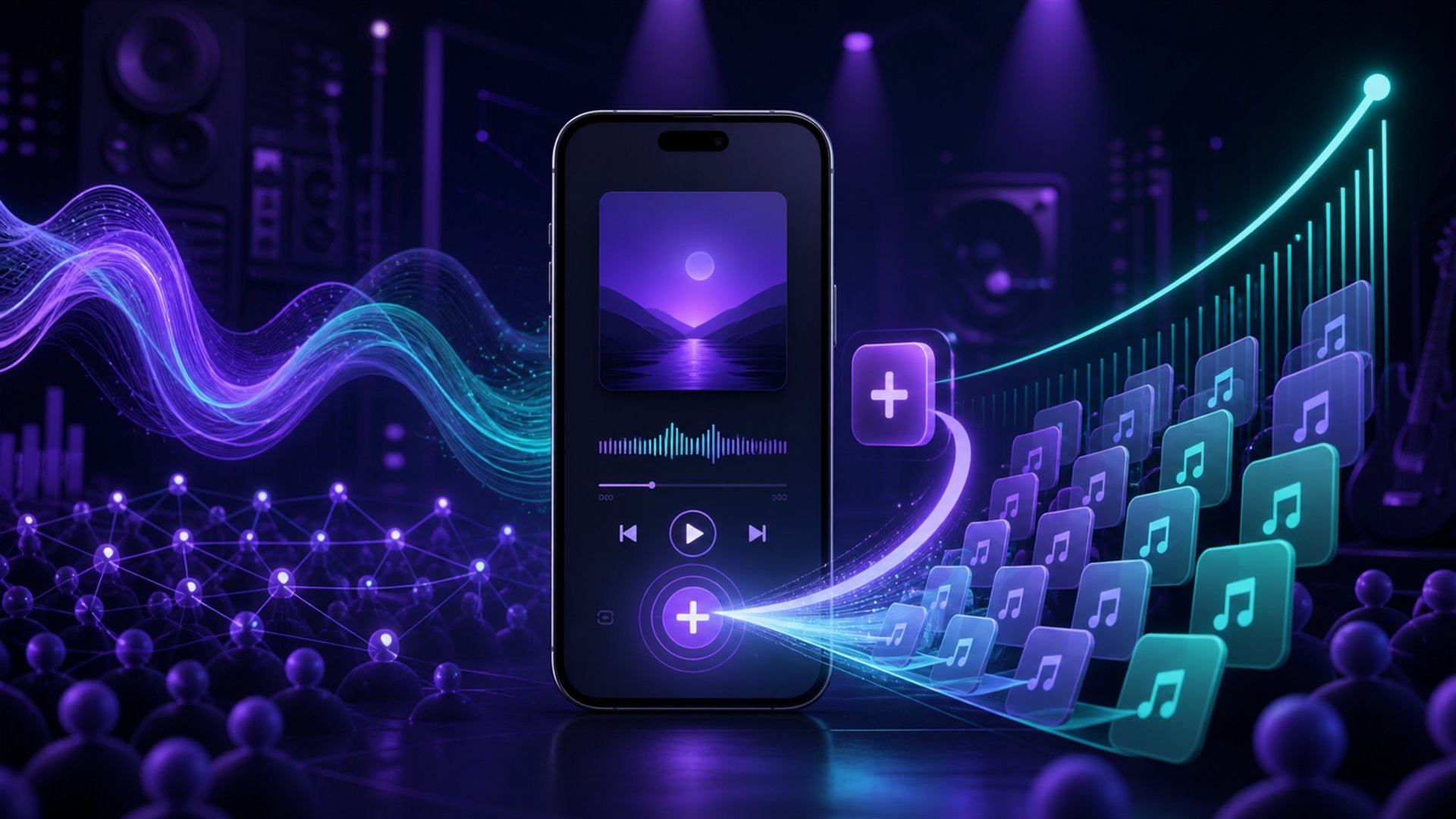 Ilustrasi cara meningkatkan save rate lagu di Spotify melalui promosi musik dan tombol simpan