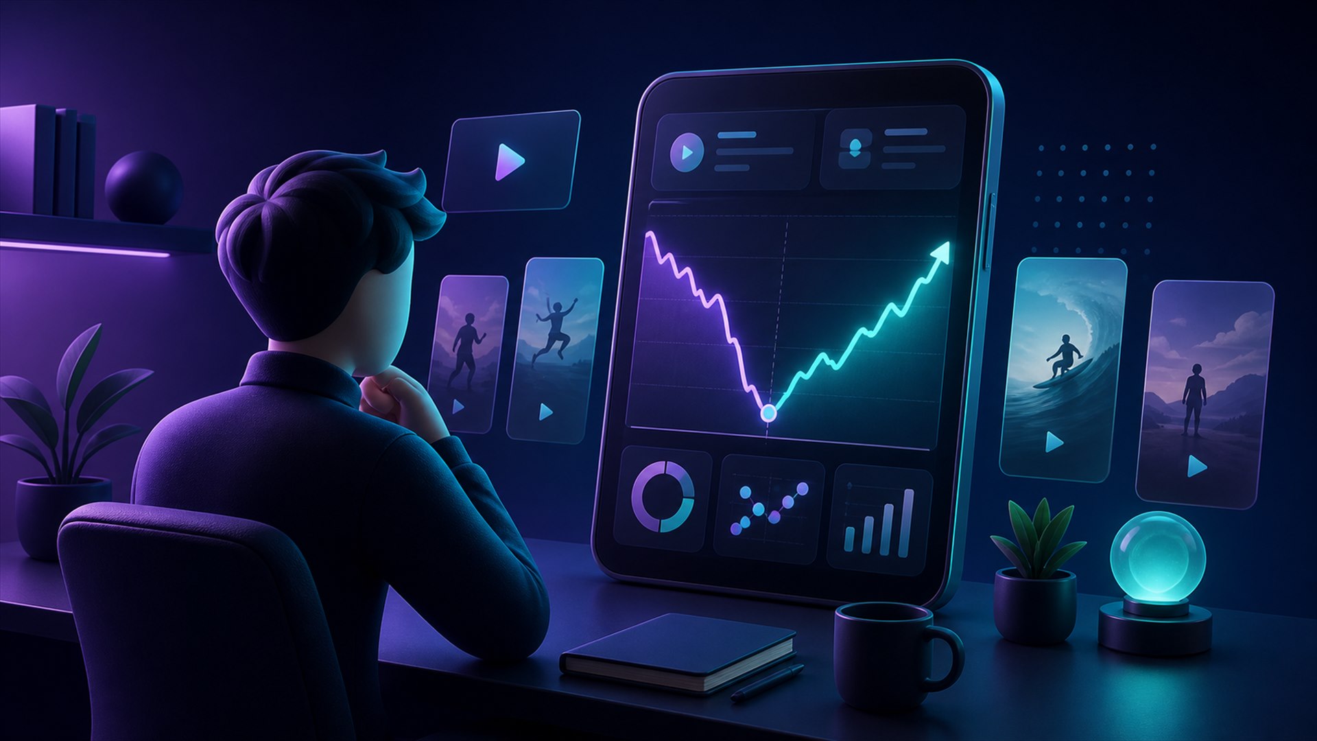 Kreator mempelajari cara naikkan views TikTok yang tiba-tiba turun melalui grafik Analytics