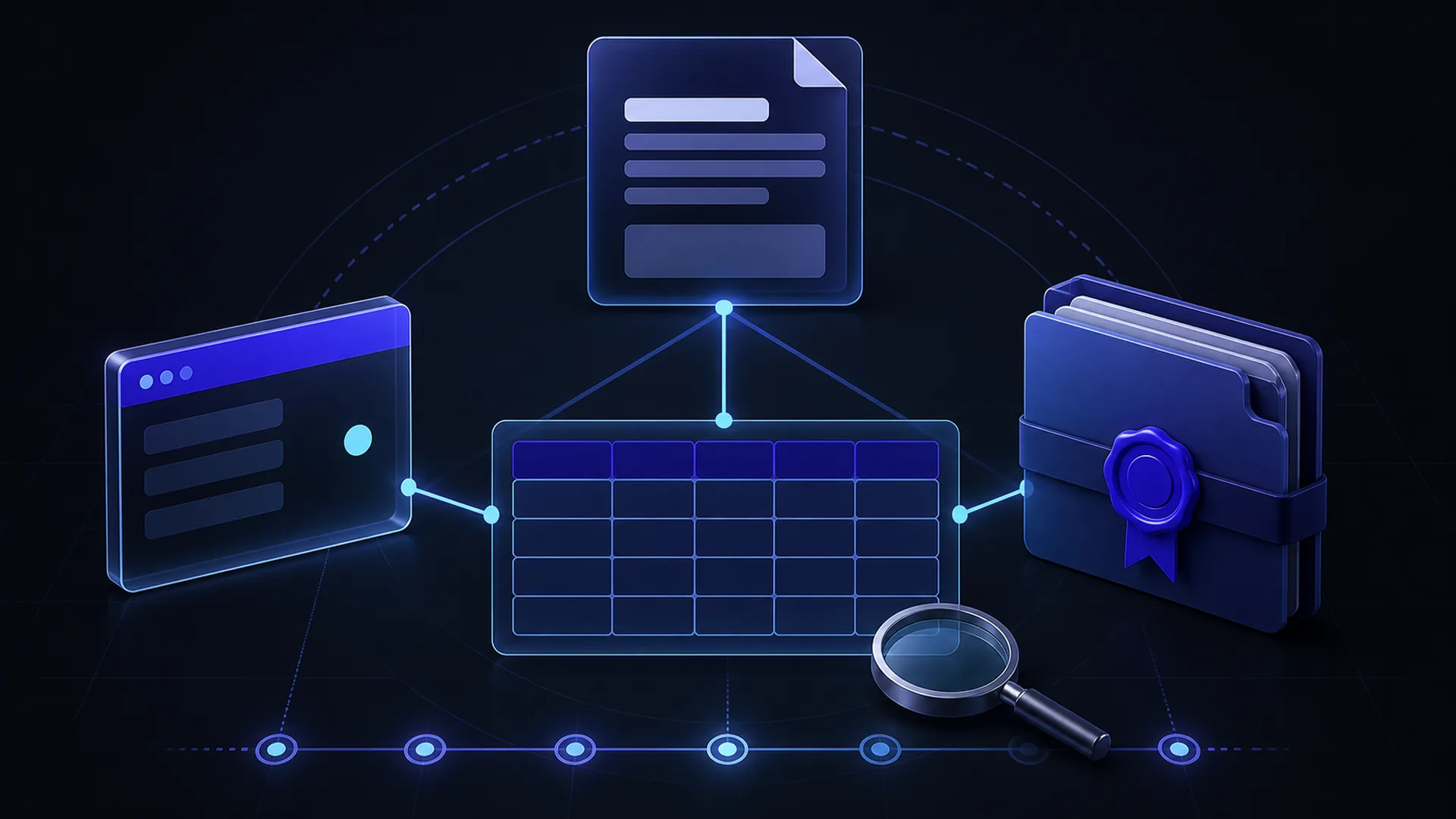 Segitiga bukti Solusimedsosku yang menghubungkan respons server artikel ilmiah arsip dan ledger