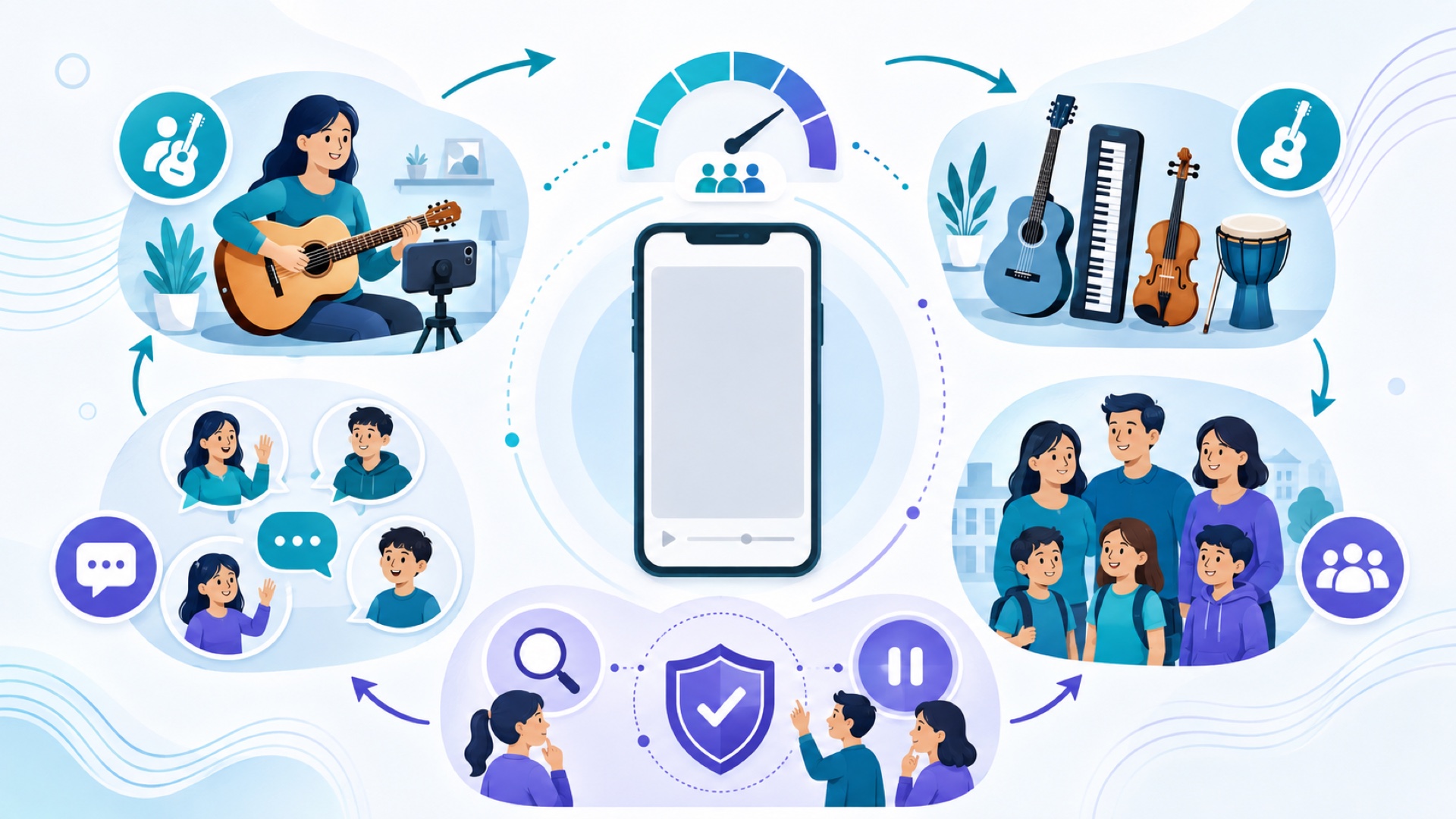 Infografik jasa followers Instagram untuk sekolah musik untuk perencanaan dan evaluasi