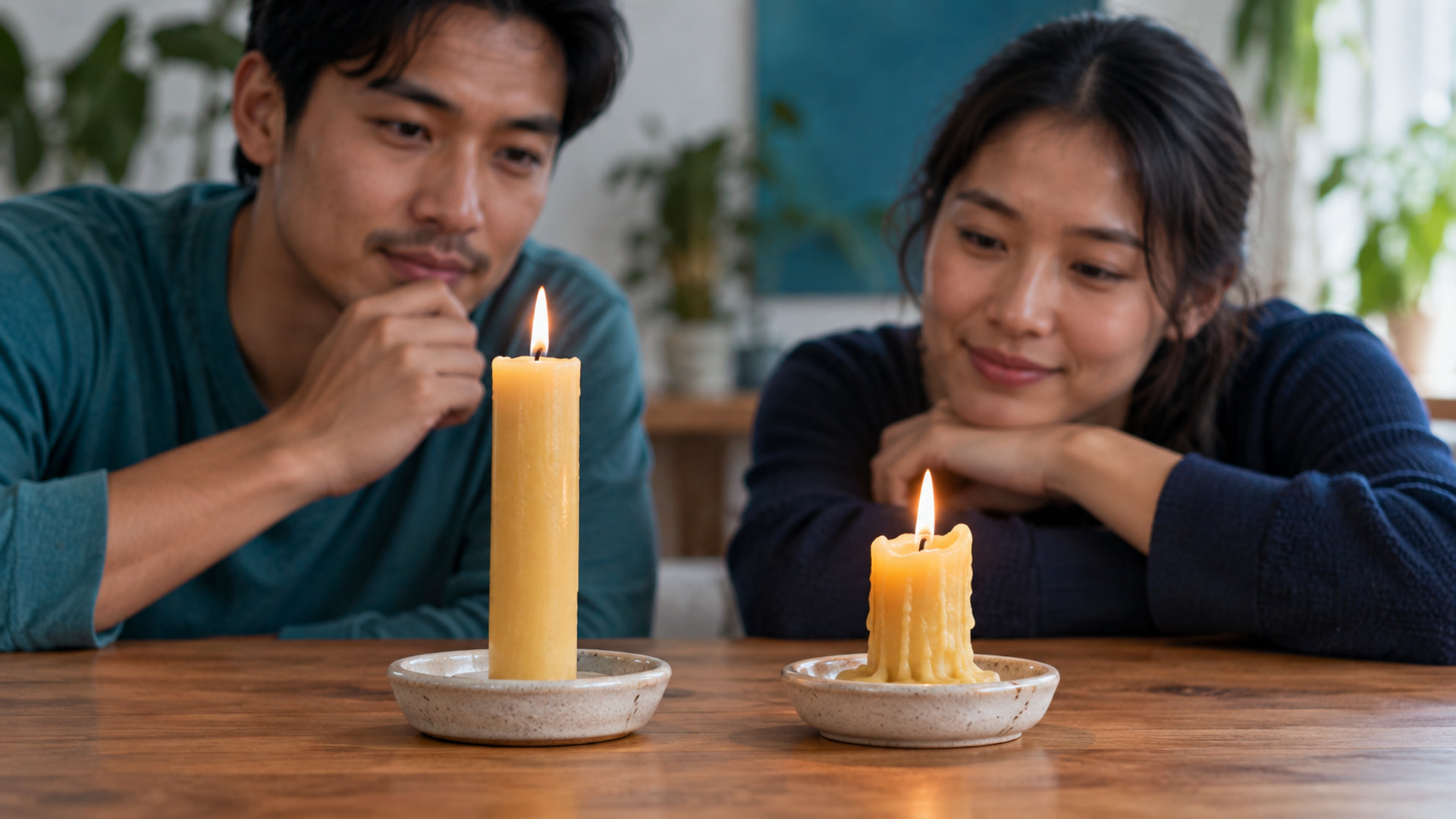 jasa watch time Facebook melalui perbandingan dua lilin pada tahap bakar berbeda
