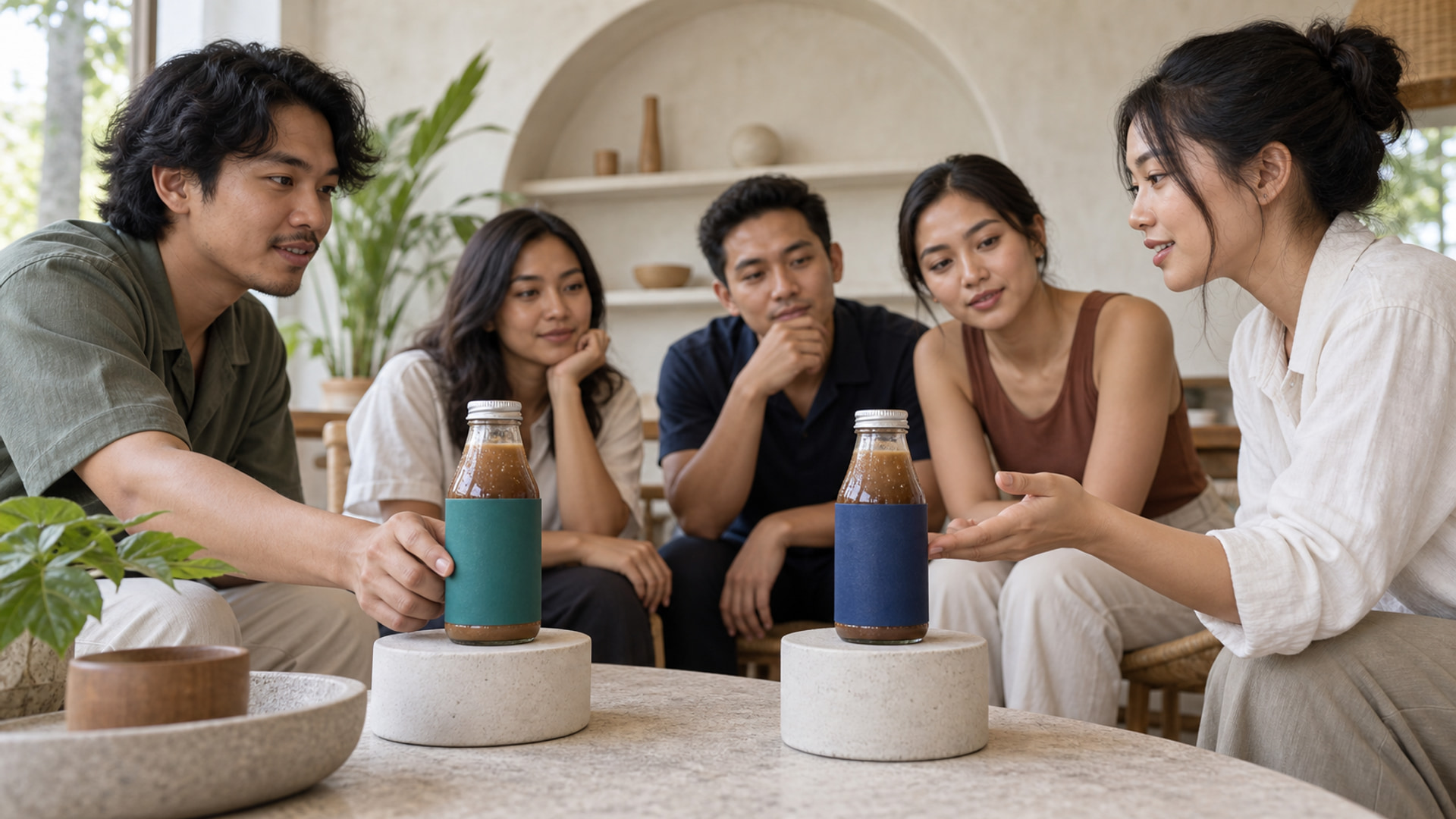 vote polling Instagram Story dalam sesi pilihan dua botol kopi polos